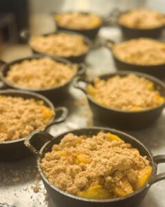 Baked mac and cheese set out for private event at Trailhead in Novato