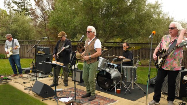 Highway 12 Band performing live rock and roll music in downtown Novato, California