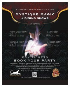 Mystique Magic Show experience at Novato's 9 Corners Spa